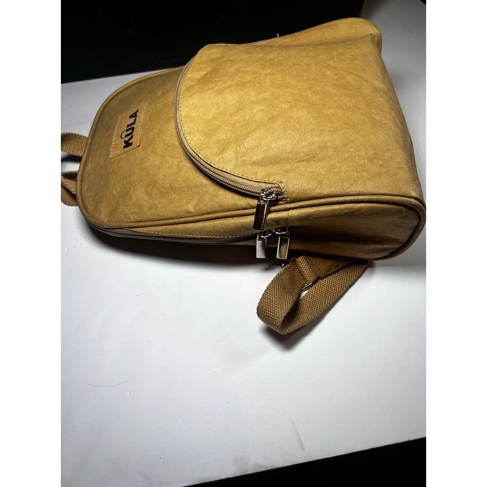 Backpack Purse Bag Tan‎ 100% Vegan Eco Friendly Sustainable Tear/water Resistant
